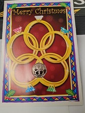 2009 ISLE of MAN CHRISTMAS  50p COIN 5 GOLD RINGS CARD With Coa
