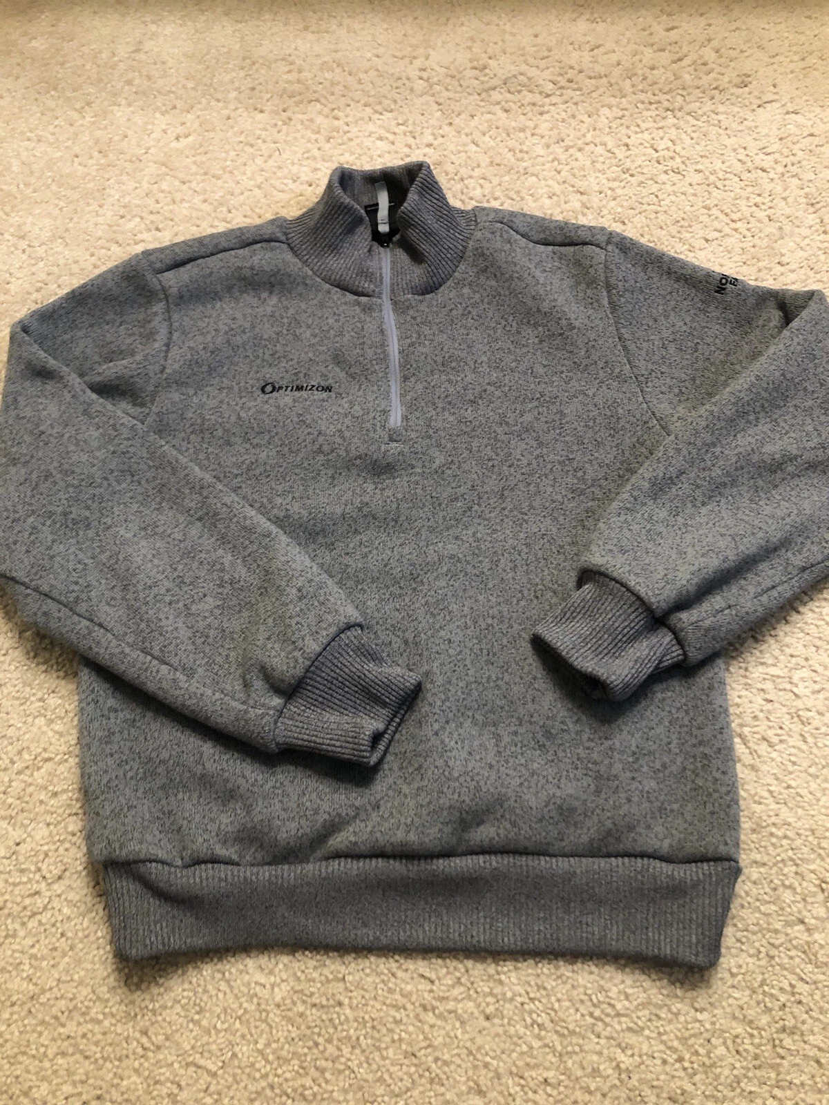The North Face 1/4 Zip Jacket Gray Outdoor Hiking Pullover Soft Mens Medium