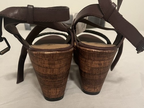 Women’s Mossimo VONDRA Woven Brown Tan Black Wedge Platform Summer Sandal Size 9 - Picture 5 of 6