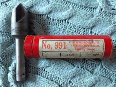 Cleveland Twist Drill No. 991 High Speed 4 Fluted Machine Countersink 1'' 82Deg