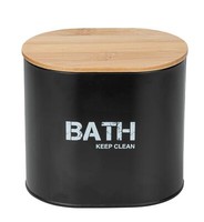Wenko Aufbewahrungsbox Badbox Gara Schwarz Industrie-Design Deckel Aus Bambus