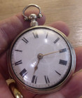 LONDON MAKER G.ALMER SILVER FUSEE VERGE PAIR CASED POCKET WATCH WORKING & KEY