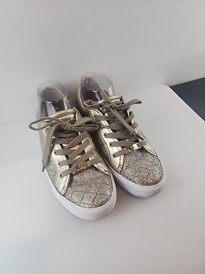 G By Guess Gold Bling Sneakers Tennis Shoes GG Backer3 Size
