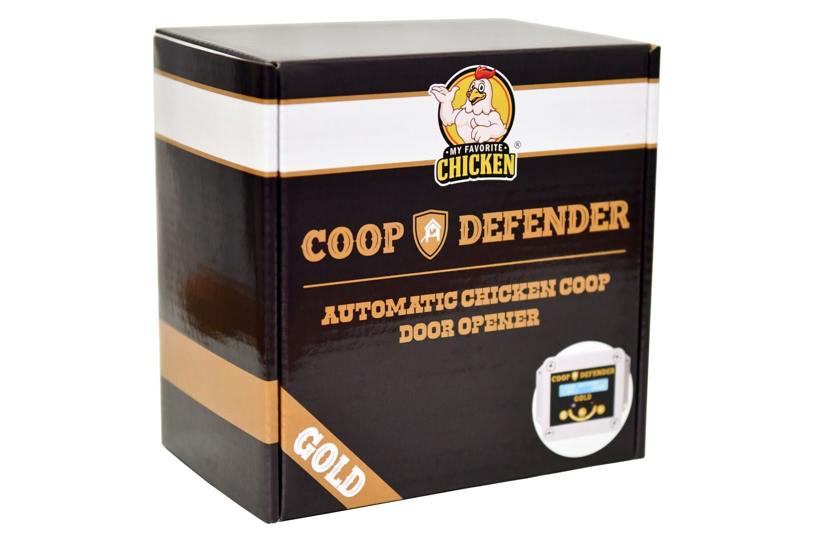 Coop Defender Gold Chicken Coop Door Automatic Opener Timer and Light