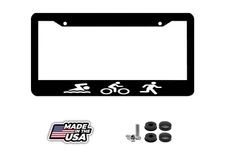  Swim Bike Run Ironman Triathlon  License Plate Frame 