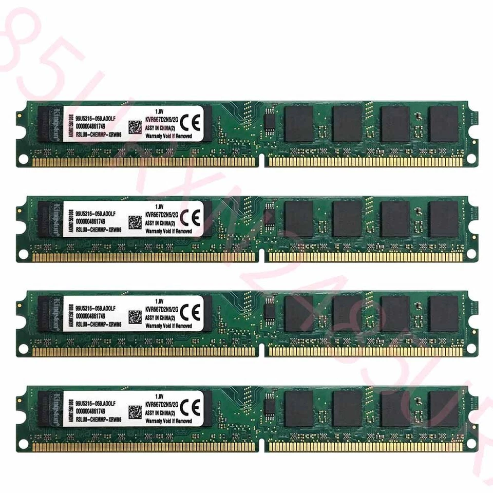 For Kingston 8GB 4x 2GB PC2-5300U DDR2 667Mhz 1.8V KVR667D2N5/2G Desktop RAM ZT - Image 3 of 4
