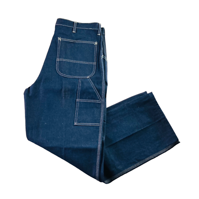 NEW VTG Sears Roebuck Men's Carpenter Jeans Dark Wash Blue • 38x30