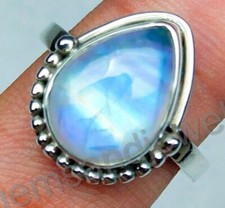Rainbow Moonstone 925 Sterling Silver Handmade Ring For Her Fine Ring All Size