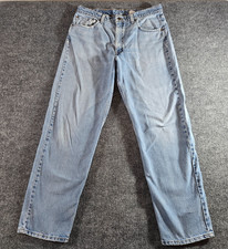 Vintage 90s Levis 550 Jeans Mens 36x31 Light Wash Blue Denim Relaxed USA Made