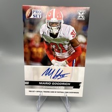2022 Leaf Pro Set Draft Mario Goodrich Football Rookie Autograph Card #PSA-MG1. rookie card picture