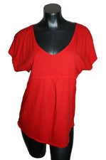 Womens Anthropologie Porridge Short Cap Sleeve Red Top Made in USA Small