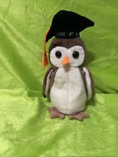 Ty Beanie Baby RARE Wise The Owl 1997 Tag Error Pink Circle In Tag