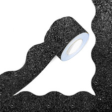 66 Feet Bulletin Board Borders, Glittering Rolled Border Trim with Wavy Line Des
