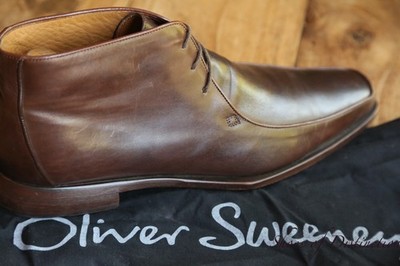 Oliver Sweeney Brown Leather Chukka Boots UK 10 US 11 EU 44