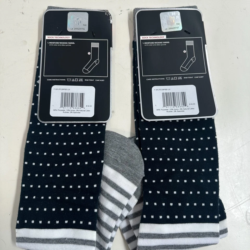 Lote de 2 47 Calcetines Marca NFL Los Angeles Rams Crew Multicolor Talla Grande Nuevos con Etiquetas Foto 3 de 4