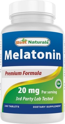 Melatonin 20mg High Potency Nighttime Natural Sleep Aid 240 Tablets Non-GMO