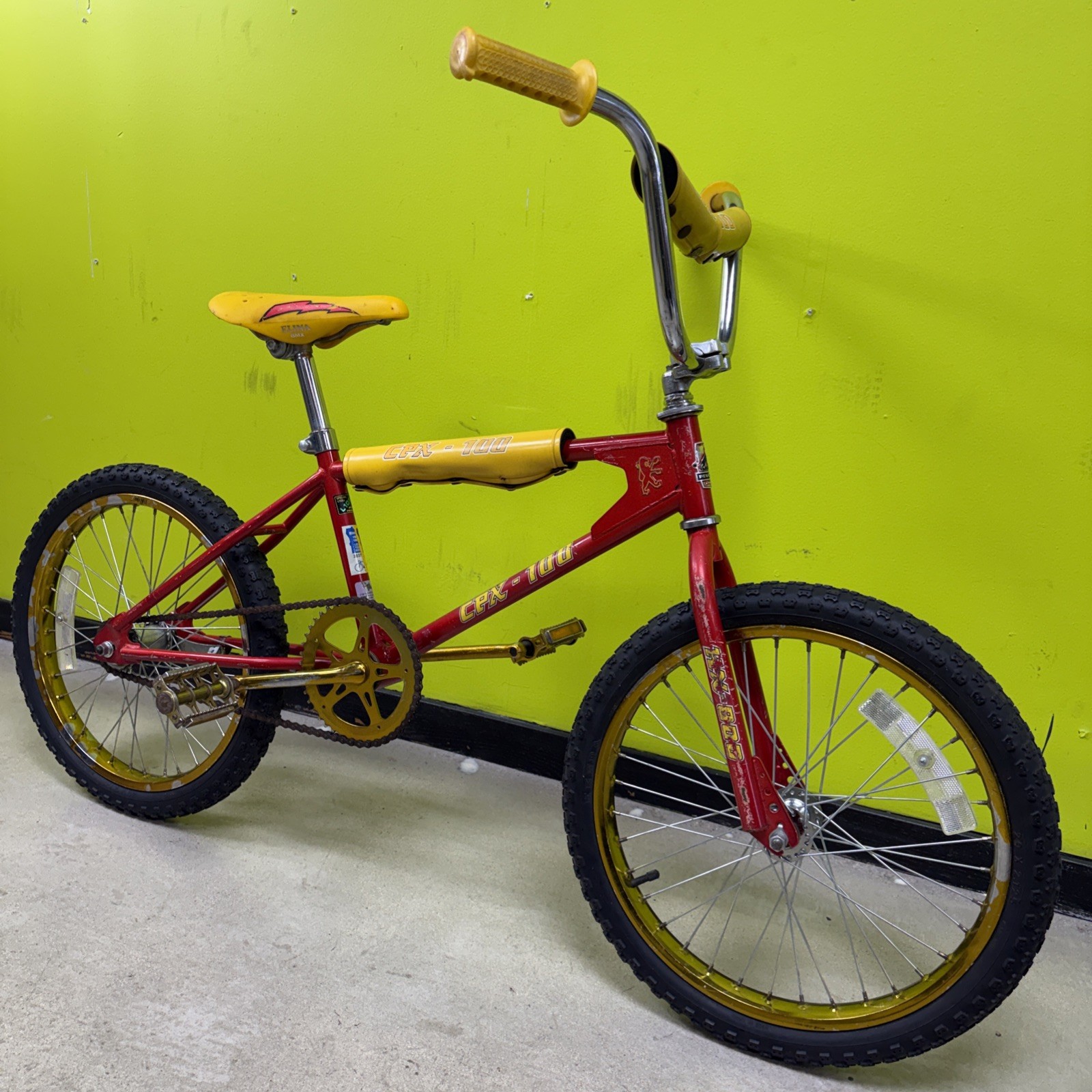 Old School Peugeot CPX 100 Freestyle BMX 70&rsquo;s Keihin Gold Red 20&rdquo; Elina Saddle