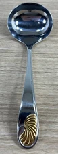 Yamazaki CELINE Gold Shell Gravy Ladle Stainless Flatware Japan