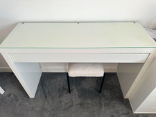 White Computer Desk Freestanding 120x60cm H75cm Solid 1 Drawer Home Office