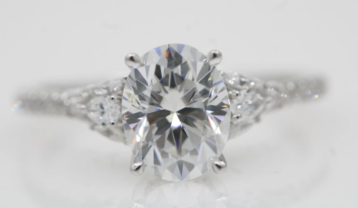 Moissanite Engagement Ring 8 Ring Engagement Rings for sale  1.25CTW VVSD white gold filled moissanite ring. Size 6 main image 1