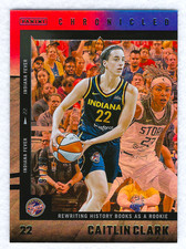 Caitlin Clark 2025 Panini WNBA Chronicled #49 Holo Red & Blue /99 Indiana Fever