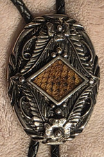 Vintage Metal Bolo Tie, SSI, Snake Design, Native Design, Nice Western Design