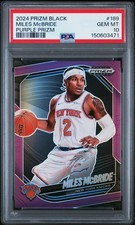 2024 PANINI PRIZM BLACK PURPLE PRIZM #189 MILES MCBRIDE 18/99 PSA 10