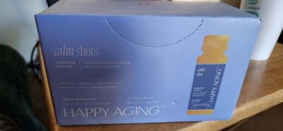 HAPPY AGING Calm Shots|Cognitive Support, 10- 1.7oz Bottles EXP:06/15/2026