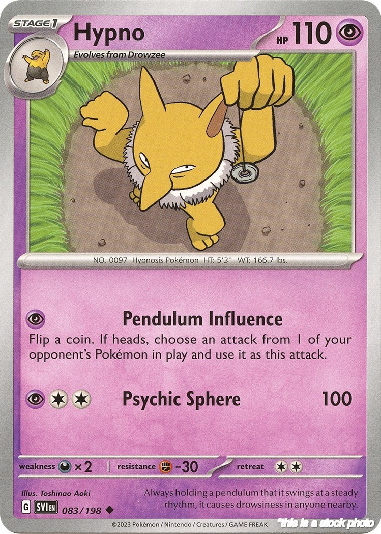 Hypno SVI 083/198 Pokémon Scarlet & Violet Base Set Uncommon EN NM
