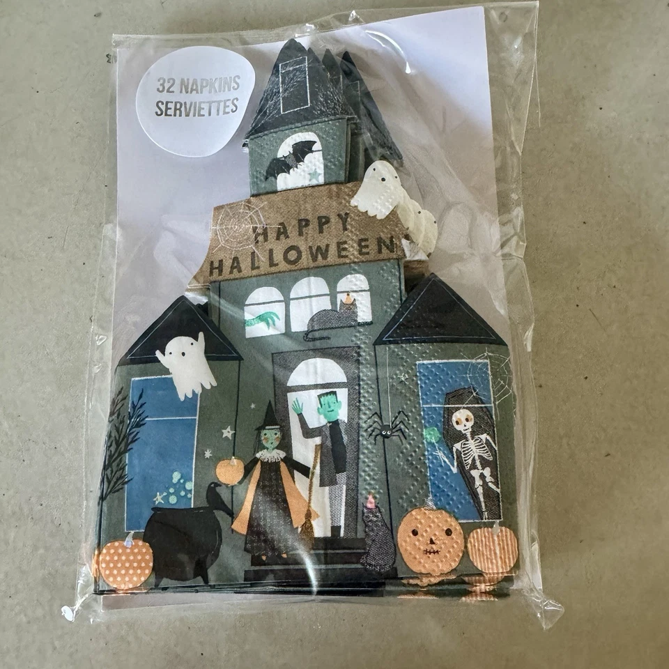 MERI MERI Halloween Party Bat Paper Plates 16 Napkins 32 & Cupcakes Set 24 NEW - Image 3 of 4