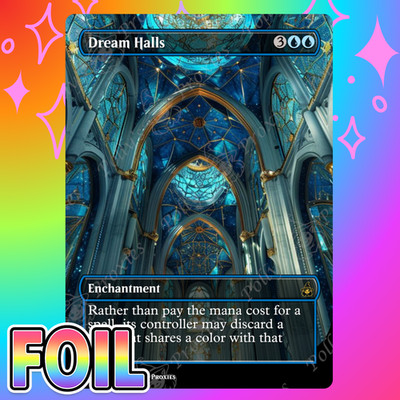 Dream Halls FOIL Proxy Card with Custom Fantasy Art Design
