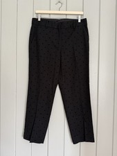Talbots Hampshire Ankle Pants 8 Black Heart Print Cropped Career Work