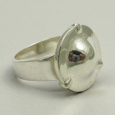 Genuine Stylish Sterling Silver Domed Ring Ge...