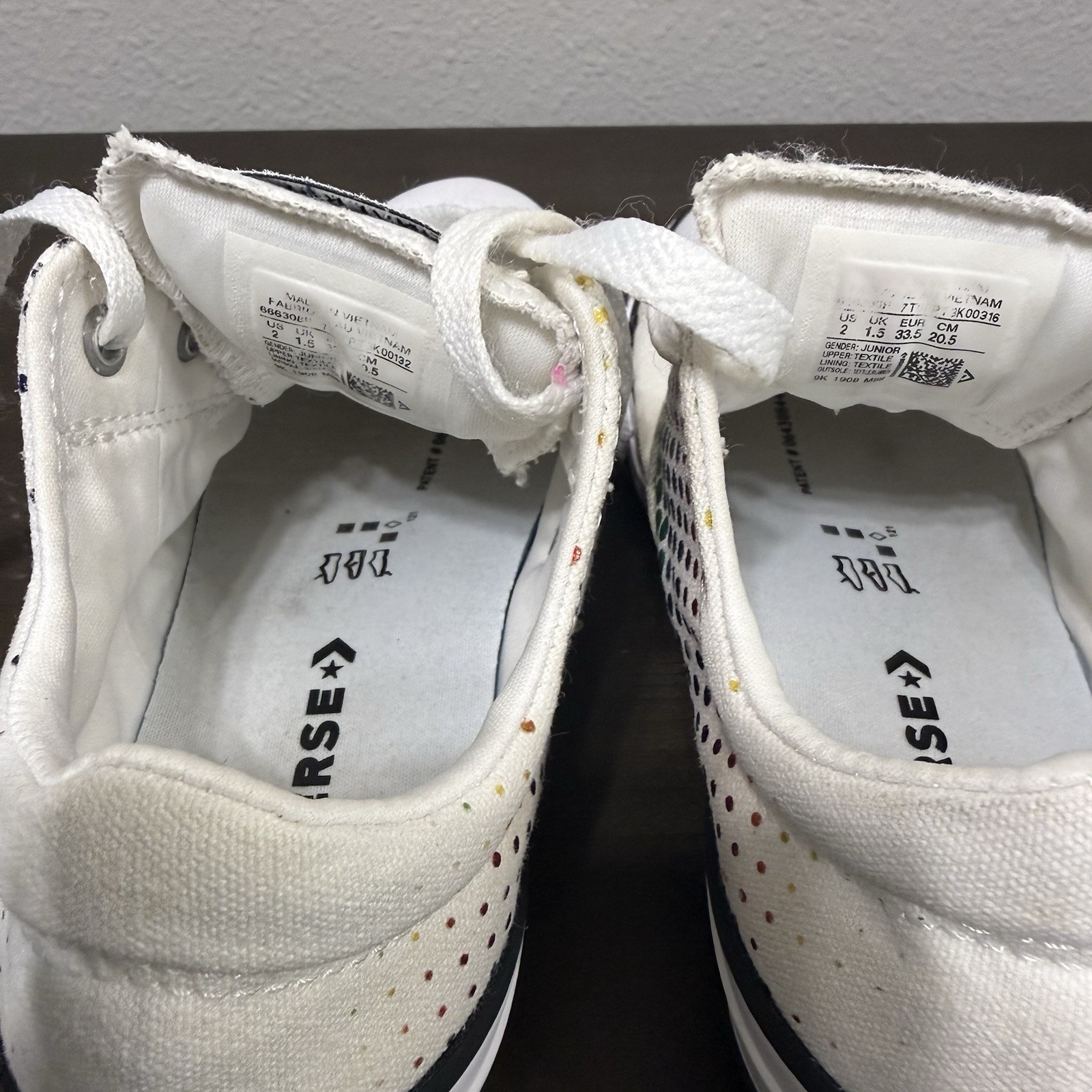 Converse All-Star Rainbow Dot Pride Madison White Low Sneakers Size 2Y thumbnail 6