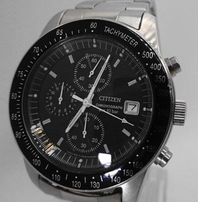 CITIZEN Chronograph 0510K16008 Speedmaster Quartz Watch BlackDial StainlessSteel