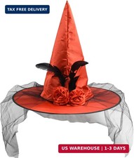 Halloween Witch Hat for Adults - Spooky Party Costume Accessory for Women, Hallo