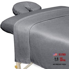 Premium Microfiber 3-Piece Massage Sheet Set, Ultra-Light, Stain, Cool Grey