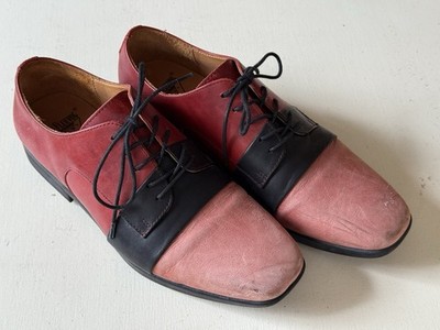 John Fluevog Prophesy Fuller Colourblock Lace Up Shoes-Men s 10-Red/Burgandy