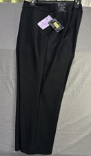 NWT Investments Petites Black 10p Dress Pants Straight Leg Contour Waist
