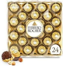 Ferrero Rocher, 24 unidades, gourmet chocolate con leche avellana, caja de regalo de chocolate