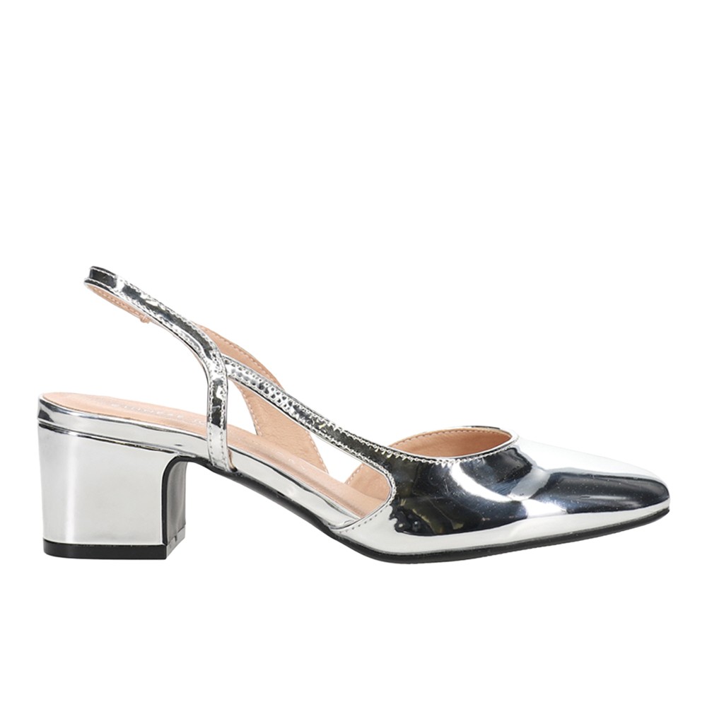 Chinese Laundry Rozie Metallic Slingback Pumps Womens Silver Dress Casual BRFM01