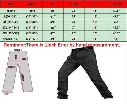 Taktische Herren Cargohose Balck Arbeitshose Outdoor Wandern Kampfhose - Bild 5 von 28