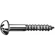 Wood Screw, #6, 1/2 In, Zinc Plated Steel Round Head Phillips Drive, 100 Pk,