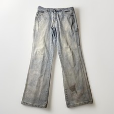 Guide Gear Carpenter Utility Destroyed Mens 34x34 Blue Jeans Actual 34x33