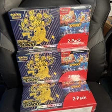 Pokemon TCG SURGING SPARKS COSTCO 2-Pack ETB + Booster Bundle [SEALED] New