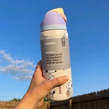 Beige Snoopy Water Bottle Owala 32oz Stainless Steel Exclusive Edition - New