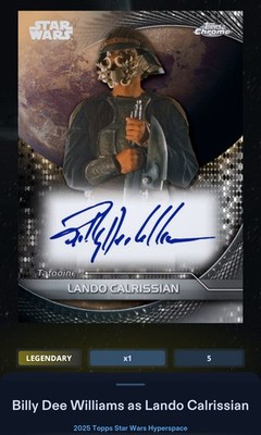 Lando Calrissian Pulsar 99cc Signatures Topps Star Wars Card Trader Hyperspace
