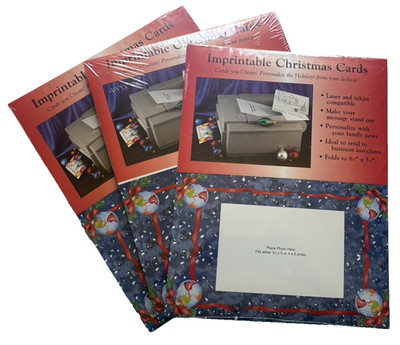VTG  Printable Christmas Greeting Cards and Envelopes 3 pks/10 = 30ct New Unopen