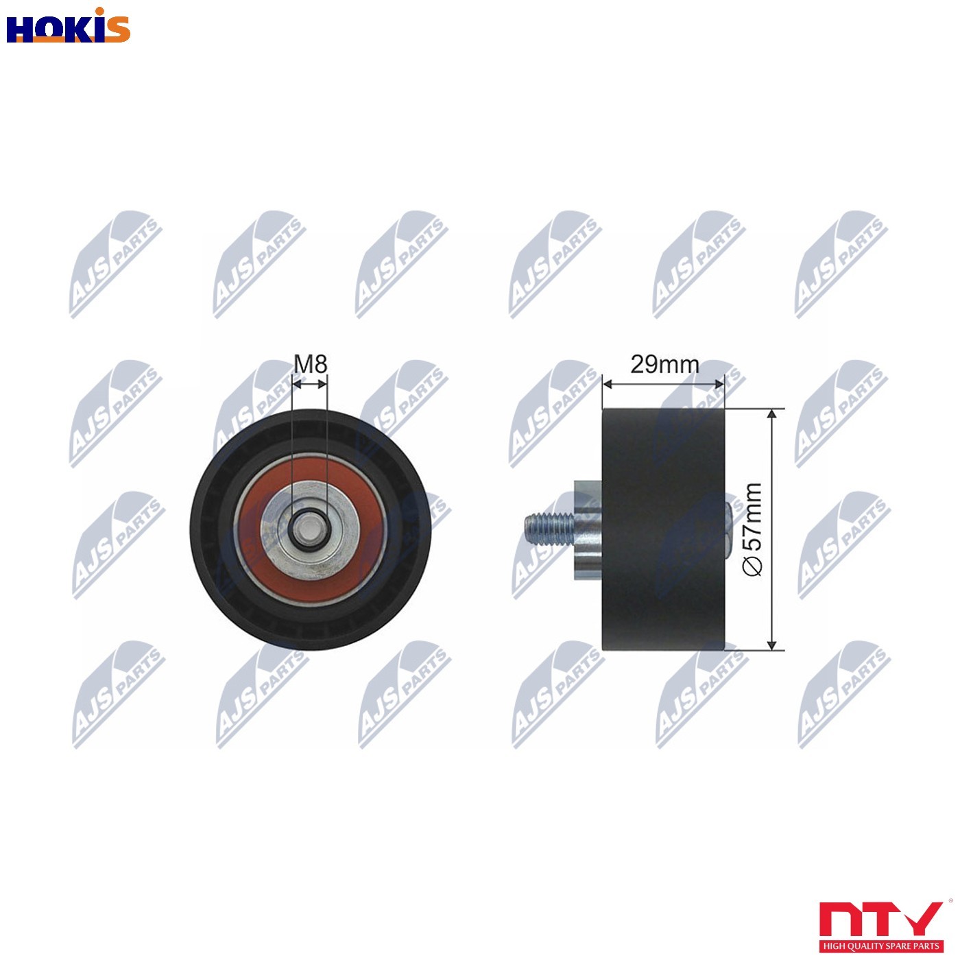 RNK-AR-010 NTY Deflection/Guide Pulley, timing belt for ALFA ROMEO,FIAT,LANCIA - Image 7
