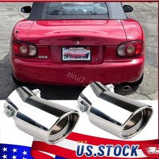 Stainless Steel 2pcs Exhaust Pipe Tip Muffler For 2001 Mazda Mx-5 Miata Stainless Steel 2pcs Exhaust Pipe Tip Muffler For 2001 Mazda Mx-5 Miata